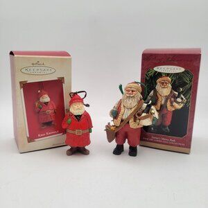 Hallmark Keepsake Lot of Vintage Christmas Ornaments - SANTAS with Boxes